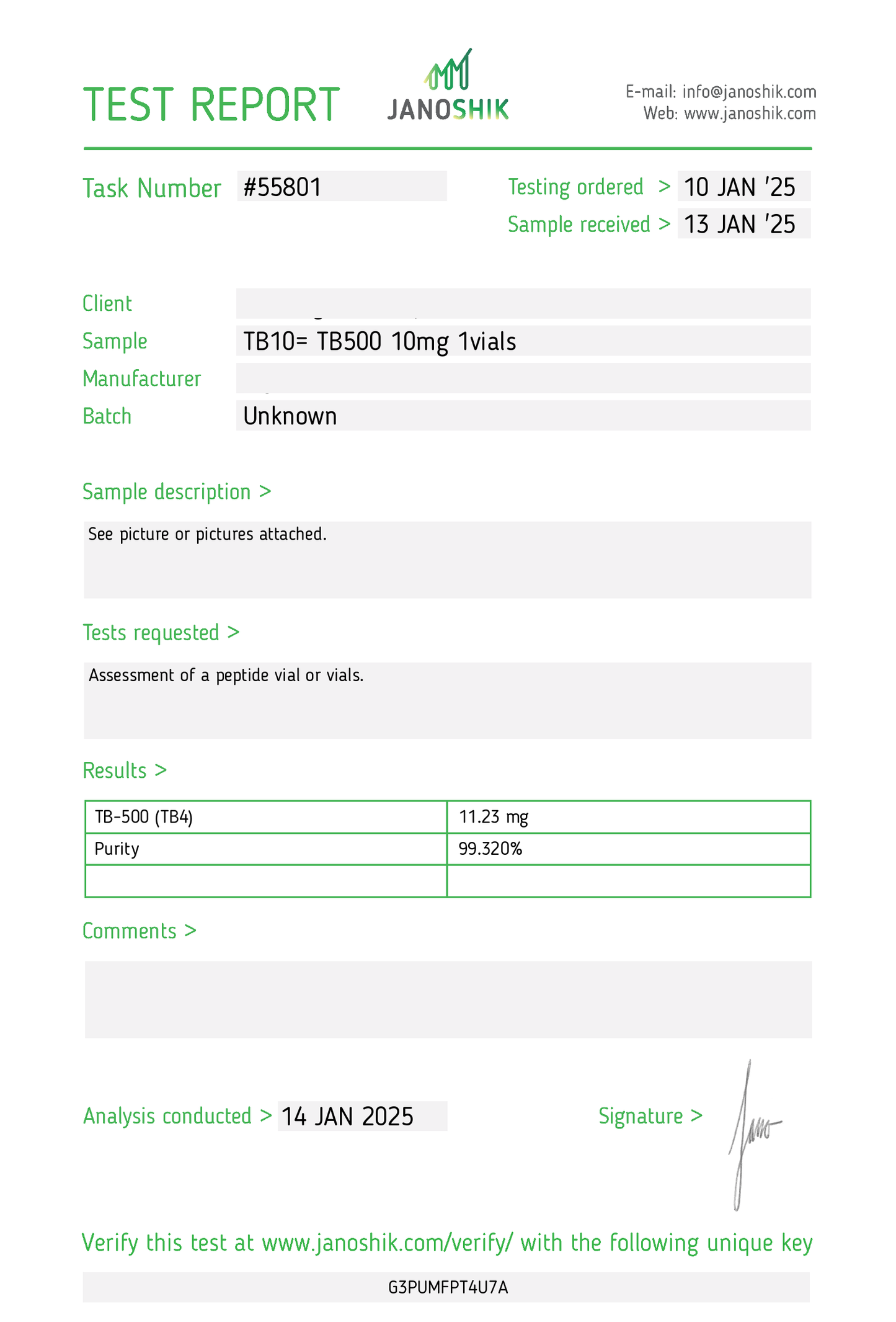 TB-500 Thymosin B4 Acetate 10MG